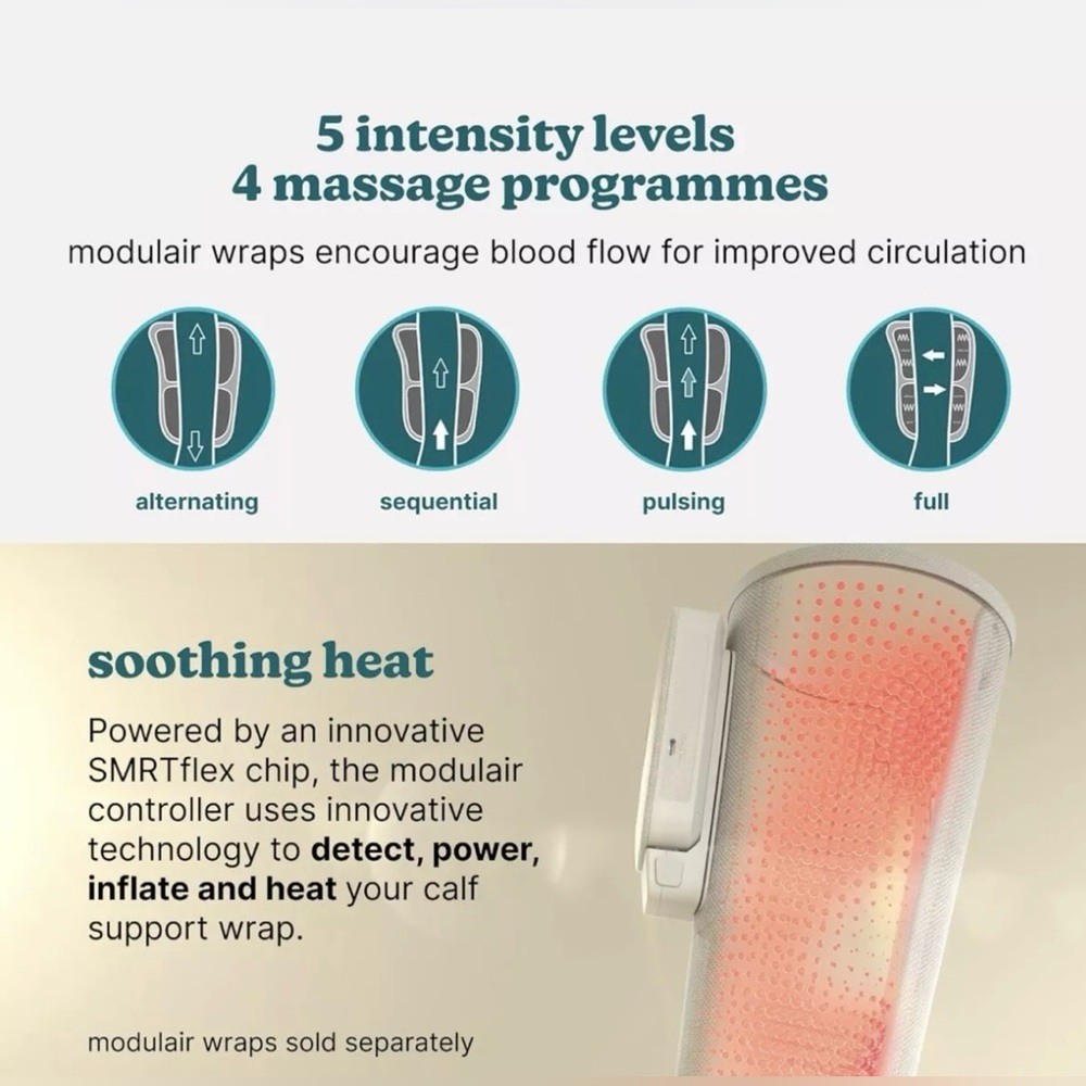Homedics Modulair Compression System Body Relief 4 Wraps+1 Controller New - Picture 3 of 11